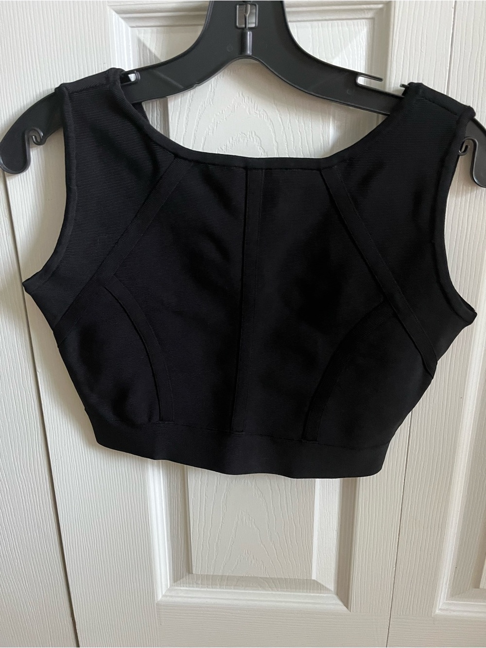 BCBGMaxAzria Black Structured Crop Tank